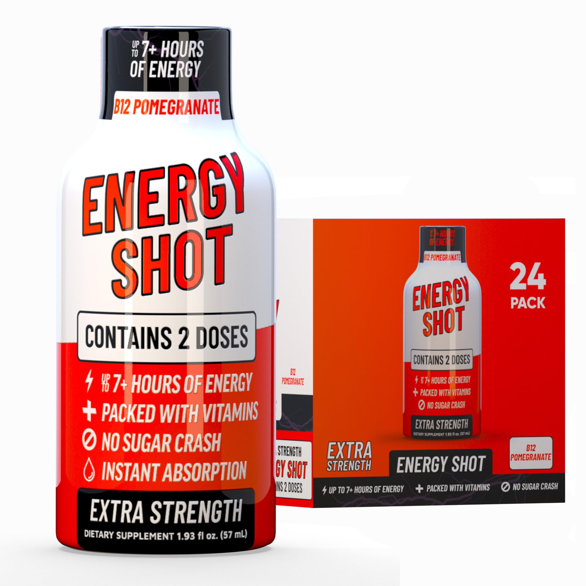 Amazon.com : B12 Açaí Pomegranate Extra Strength Energy Shot 24 pk